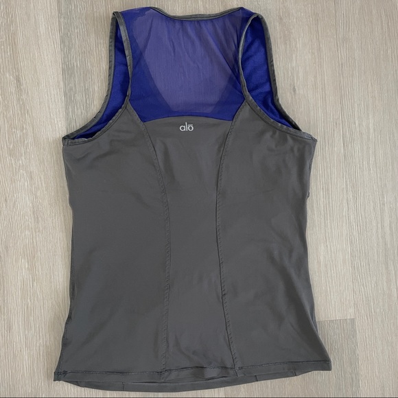 Alo Yoga Mesh Back Tank Top Built-in Shelf Bra - Picture 3 of 4